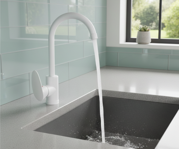 White Kitchen Sink Faucet Nova 33 cm