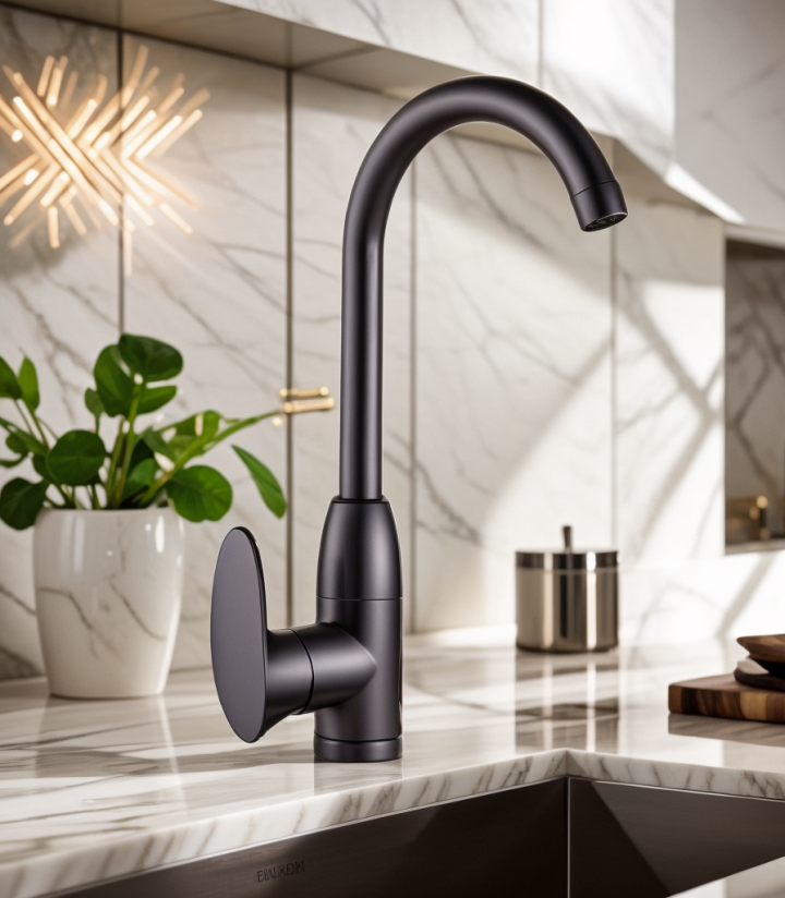 Antracide grey kitchen sink mixer tap modern