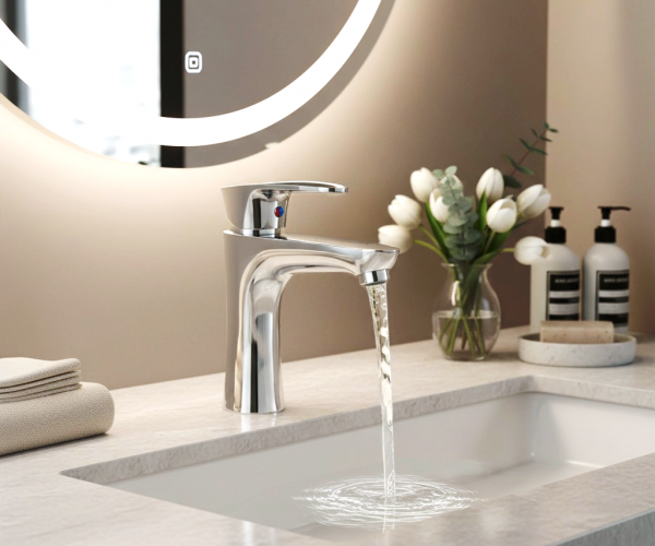 Krom Mix Lavabo Bataryası Yüksek 18 cm