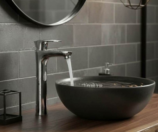 Chrome Bowl Sink Faucet 29 cm