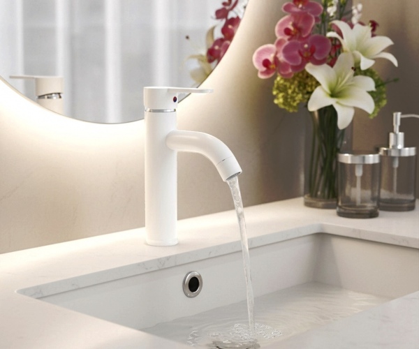 White Sink Faucet F2 21 cm