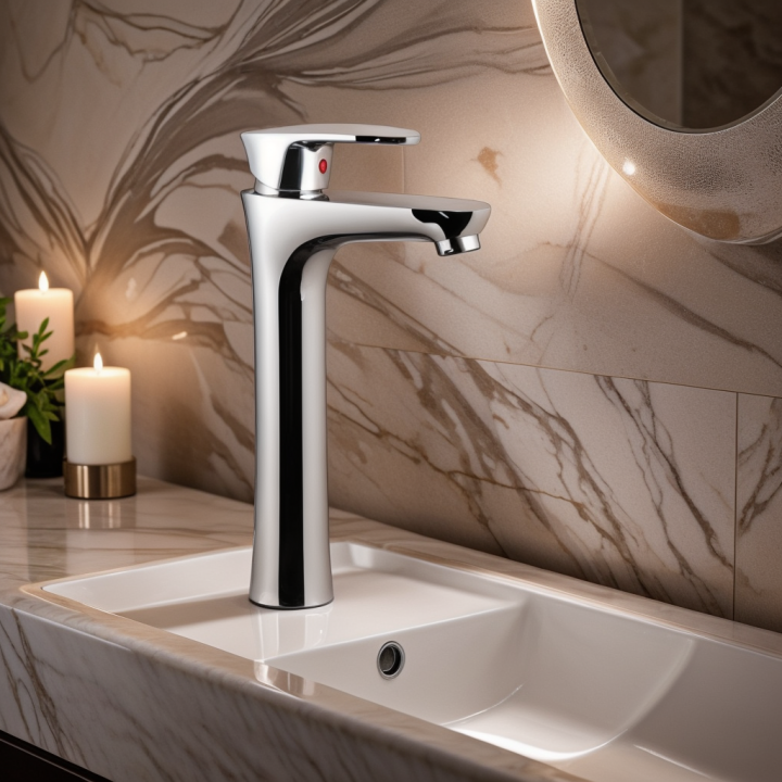 Chrome bowl basin mixer tap